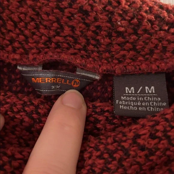 Merrell Deep Red Women's Cowl Neck Sweater - Picture 2 of 3